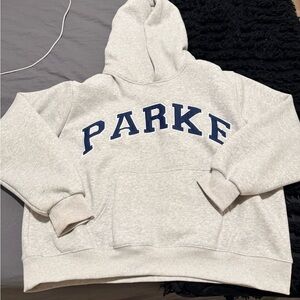 Parke Women's Gray Hoodie with Navy Lettering